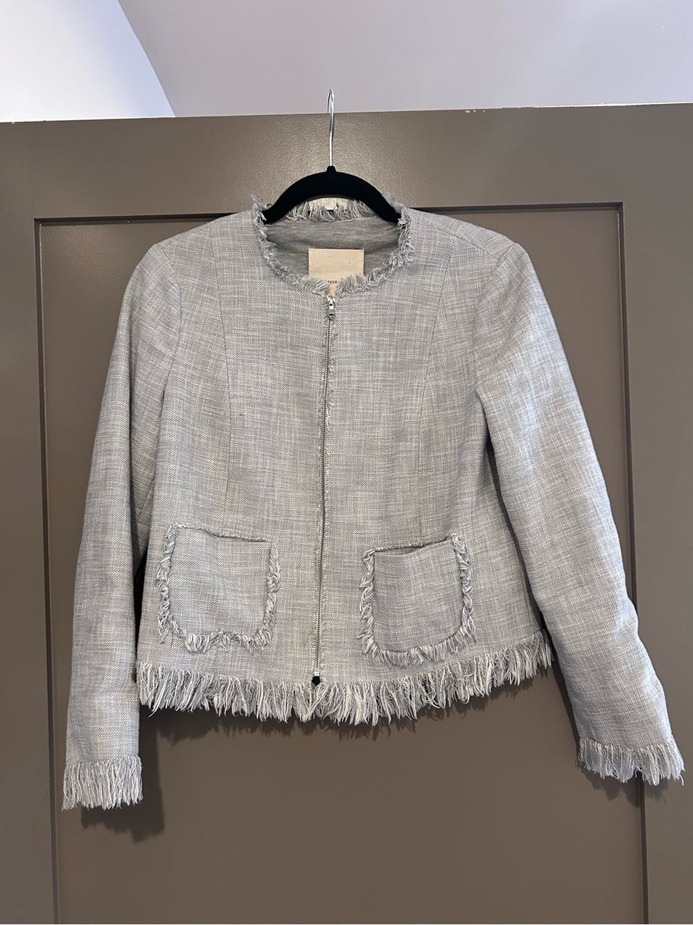 Rebecca Taylor cotton blazer jacket with fringe frill